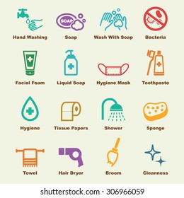 hygiene elements, vector infographic icons