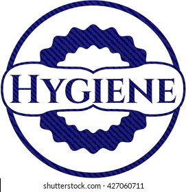 Emblema de higiene con textura de jean