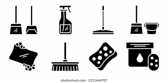 Hygiene equipment icon collection. Vector illustration.