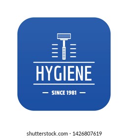 Hygiene face icon blue vector isolated on white background