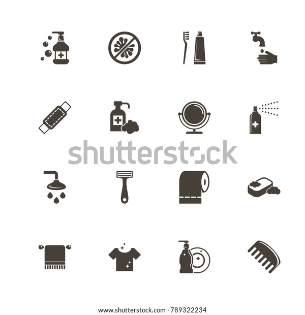 Hygiene Fight Icons Perfect Black Pictogram Stock Vector (Royalty Free ...