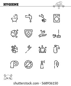 Hygiene flat icon set. Collection of high quality outline symbols for web design, mobile app. Hygiene vector thin line icons or logo.