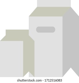 Hygiene Food Delivery Concept, Working from Home symbol on White background, Cardboard Folded Packet for Takeway Vector Icon Design