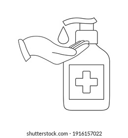 Hygiene hand icon vector. Washing hand.  bottle spray icon 