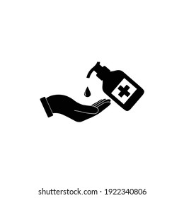 Hygiene hand icon vector. Washing hand.  bottle spray icon 