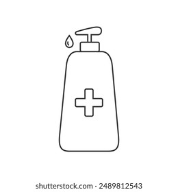 Higiene Vector de iconos de la mano. Icono de pulverización de botella