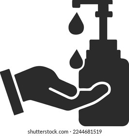 Hygiene hand icon, hand washing icon black vector