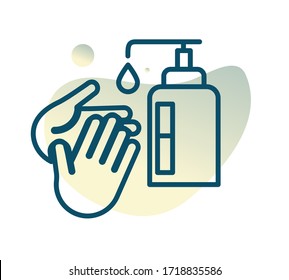 Hygiene - Handwash with Hand Sanitizer- Stock Icon  as EPS 10 File