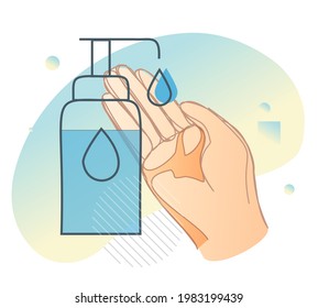 Hygiene - Handwash with Hand Sanitizer- Stock Icon  as EPS 10 File