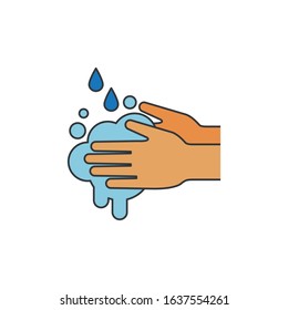 Hygiene icon. Hand washing. Simple vector illustration.