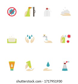 Hygiene Icon. Included the icons as hand wash, soap, alcohol, detergent