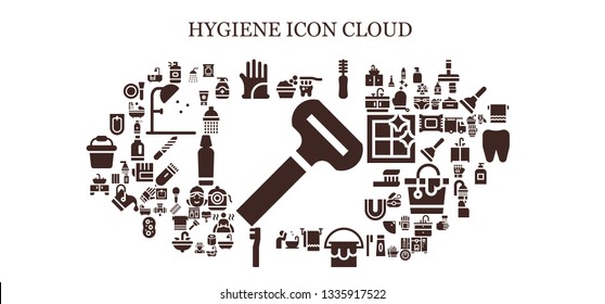 hygiene icon set. 93 filled hygiene icons.  Simple modern icons about  - Razor, Washbowl, Spray bottle, Gloves, Tooth, Floss, Towel, Bucket, Basin, Toothbrush, Sink, Bidet, Shower