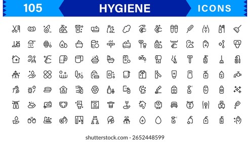 Hygiene Icon Set – Clean, Modern, and Professional Vectors Focused on Personal Care, Health, Sanitation, and Wellness