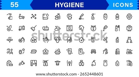 Hygiene Icon Set – Clean, Modern, and Professional Vectors Focused on Personal Care, Health, Sanitation, and Wellness