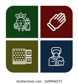 hygiene icon set. Collection of Toothbrushing, Glove, Napkin, Dentist icons