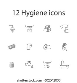 hygiene icon set, line icon collection use in dofferent applications