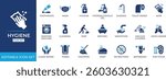 Hygiene icon set. Solid editable icon collection.