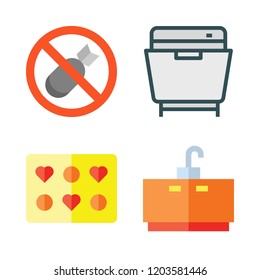 hygiene icon set. vector set about tap, bombs, dishwasher and molded icons set.