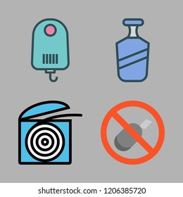 hygiene icon set. vector set about shaver, dental floss, bombs and shampoo icons set.