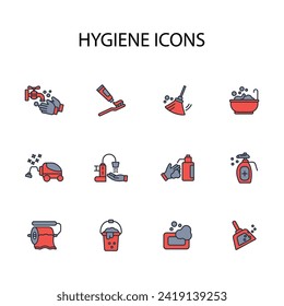Hygiene icon set.vector.Editable stroke.linear style sign for use web design,logo.Symbol illustration.