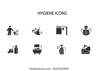 Hygiene icon set.vector.Editable stroke.linear style sign for use web design,logo.Symbol illustration.