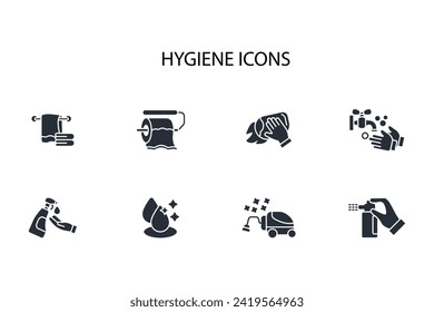 Hygiene icon set.vector.Editable stroke.linear style sign for use web design,logo.Symbol illustration.