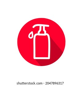 Icono de higiene. Símbolo de esquema único de alta calidad para diseño web o aplicación móvil. Firma de línea delgada para el logotipo de diseño. Pictograma de contorno negro sobre fondo rojo