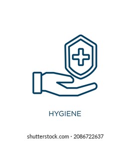 icono de higiene. Icono de contorno de higiene lineal delgado aislado en fondo blanco. Señal de higiene de vectores de línea, símbolo para web y móvil