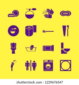 hygiene icon. hygiene vector icons set toothbrush toothpaste, washer, cosmetic cream and cologne spray