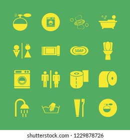hygiene icon. hygiene vector icons set wc, cologne spray, hand washing and washer