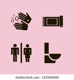 hygiene icon. hygiene vector icons set wc, toilet, wash hands and carpet