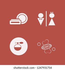 hygiene icon. hygiene vector icons set soap, wc, cologne spray and cosmetic cream