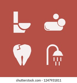 hygiene icon. hygiene vector icons set tooth broke, shower, toilet and soap