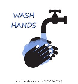 Hygiene icon wash hands. Vector illustration of a coronavirus pandemic outbreak protection symbol concept.