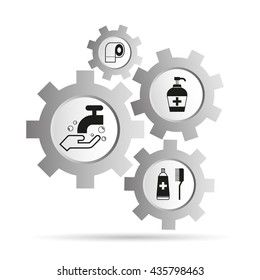 hygiene icons in gear