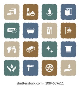 Hygiene Icons. Grunge Color Flat Design. Vector Illustration. 