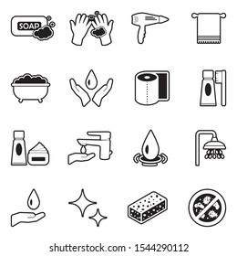 Hygiene Icons. Line With Fill Design. Vector Illustration.