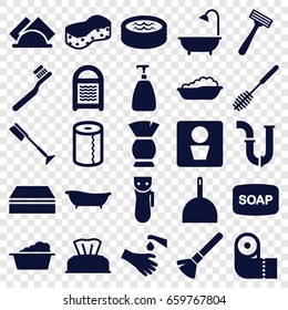 Hygiene icons set. set of 25 hygiene filled icons such as man wc, baby napkin, baby bath, electric razor, shaving brush, soap, razor, toothbrush, brush, soap, dustpan, sponge