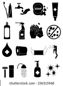 hygiene icons set