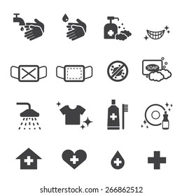 hygiene icons set