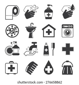 hygiene icons set