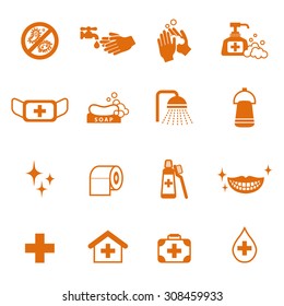 hygiene icons set