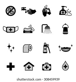 hygiene icons set