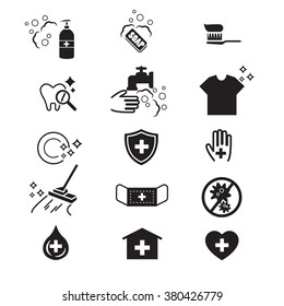 hygiene icons set