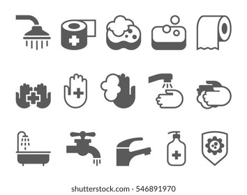 hygiene icons set