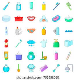 Hygiene icons set. Cartoon style of 36 hygiene vector icons for web isolated on white background