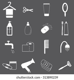 Hygiene icons set illustration