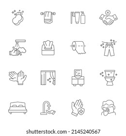Hygiene icons set . Hygiene pack symbol vector elements for infographic web