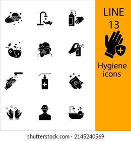 Hygiene icons set . Hygiene pack symbol vector elements for infographic web