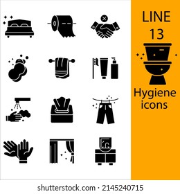 Hygiene icons set . Hygiene pack symbol vector elements for infographic web